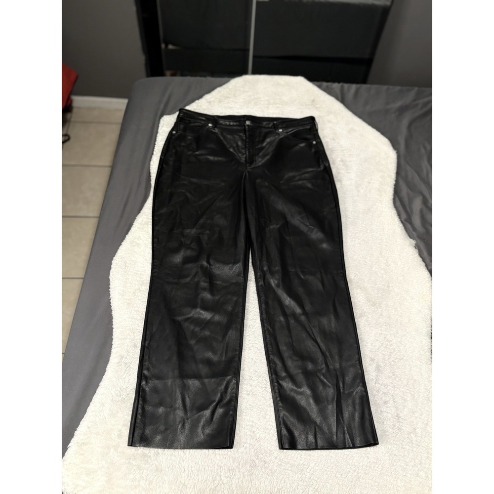 Express Modern Straight Super High Rise‎ Faux Leather Pants Size 18R